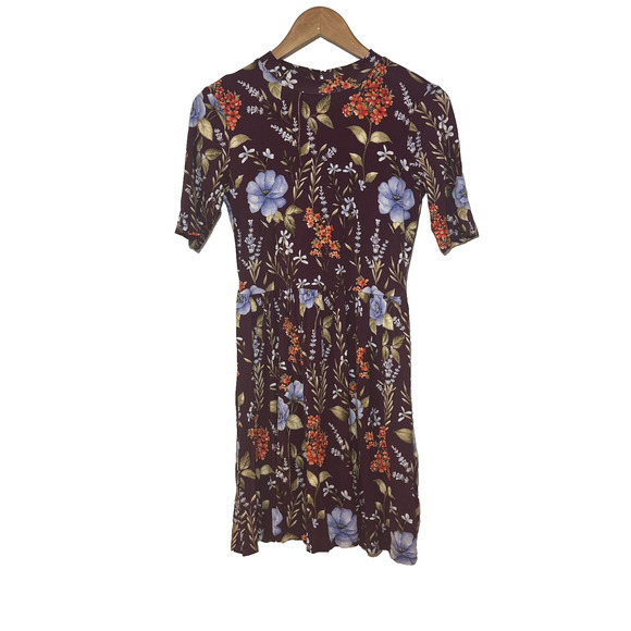 NEW Forever 21 Plum Knit Floral Open Back Dress Womens Size Medium M NWT - Picture 8 of 8